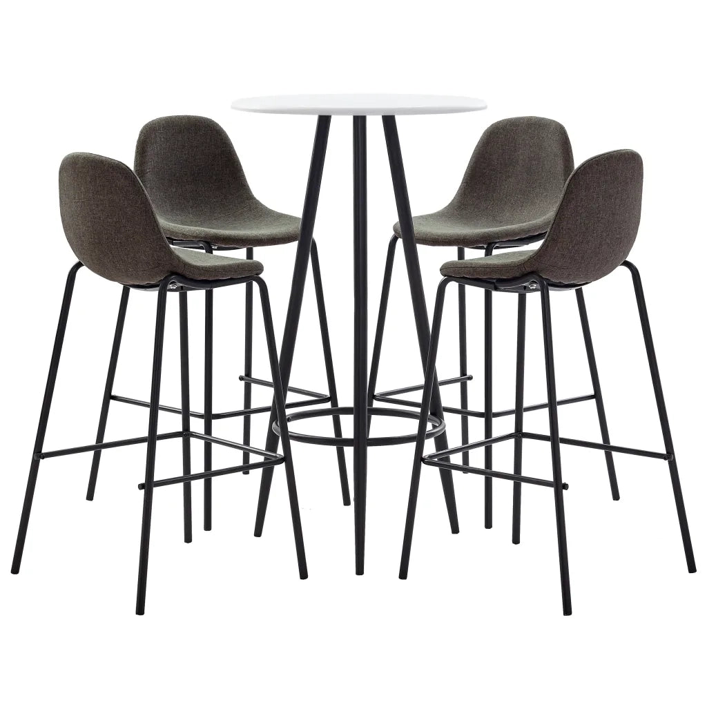 Set da Bar 5 pz in Tessuto Grigio Scurocod mxl 72261