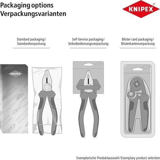 Tang con lama laterale - nero geatramenteato - manubri multi-componenti - 200 mm Knipex
