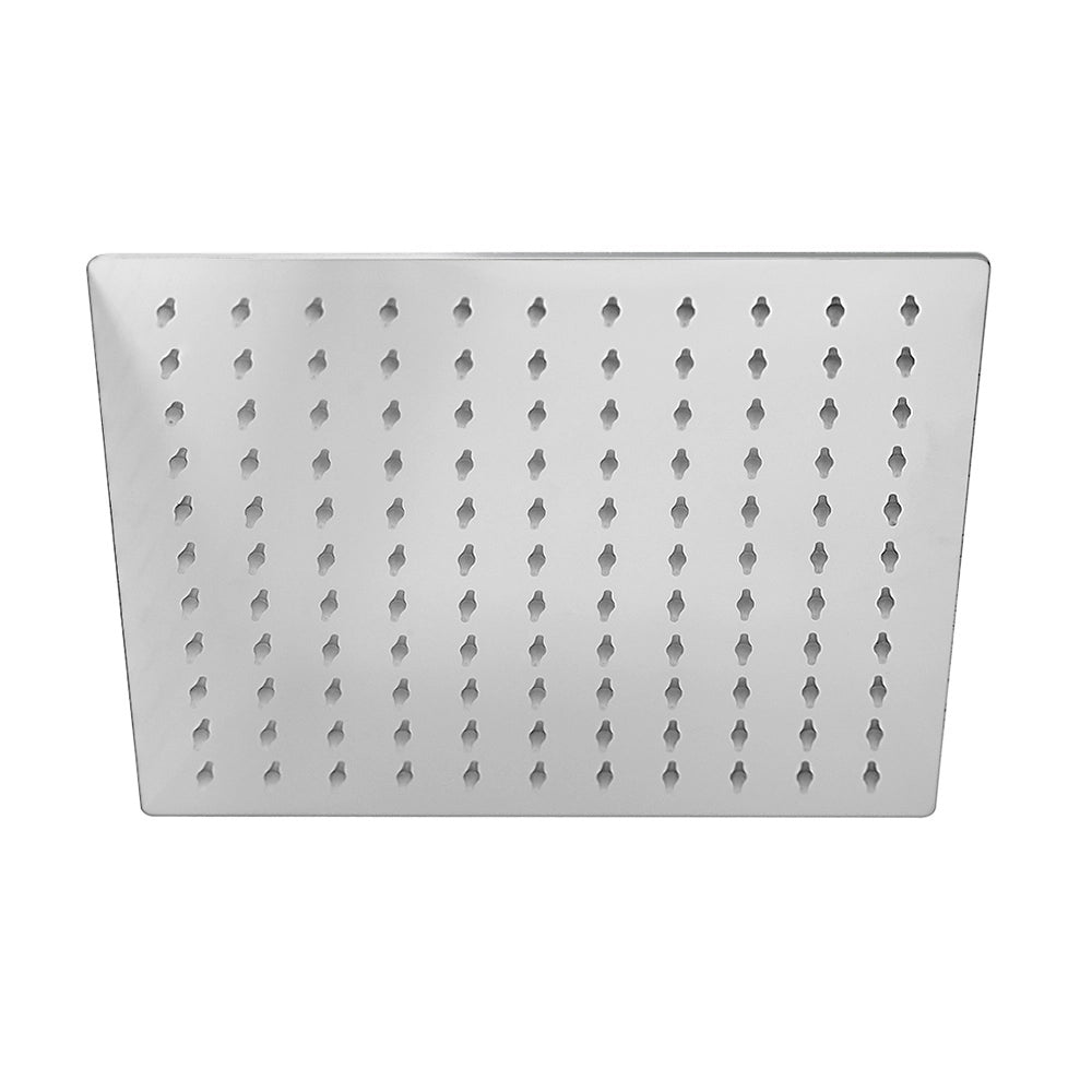 Set doccia in ottone con braccio verticale e soffione quadrato 30x30 cm cromo