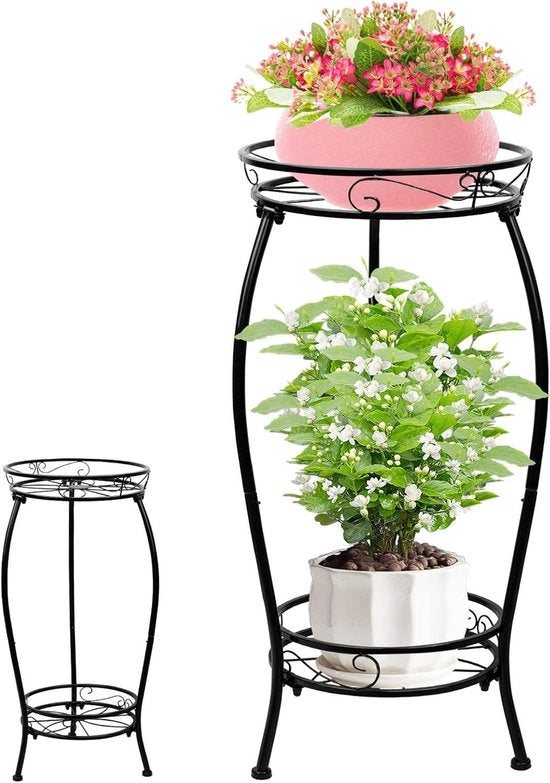 Stendardo per piante in metallo 68 cm - 2-traps stendardo per vasi fiori per interni e esterni