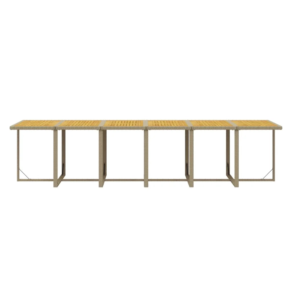 Set da Pranzo per Giardino 17pz con Cuscini in Polyrattan Beige cod mxl 36013