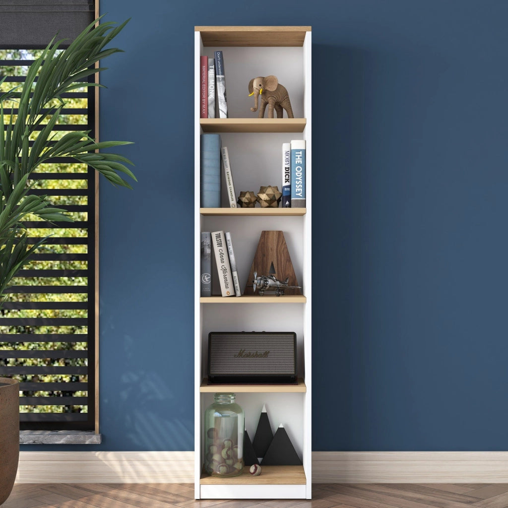 Biblioteca Clitunno, Libreria 4 Ripiani, 40x25x162h cm Bianco