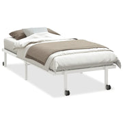 Letto singolo | Letto per adulti | Giroletto senza Materasso Pieghevole Bianco 90x190 cm Acciaio