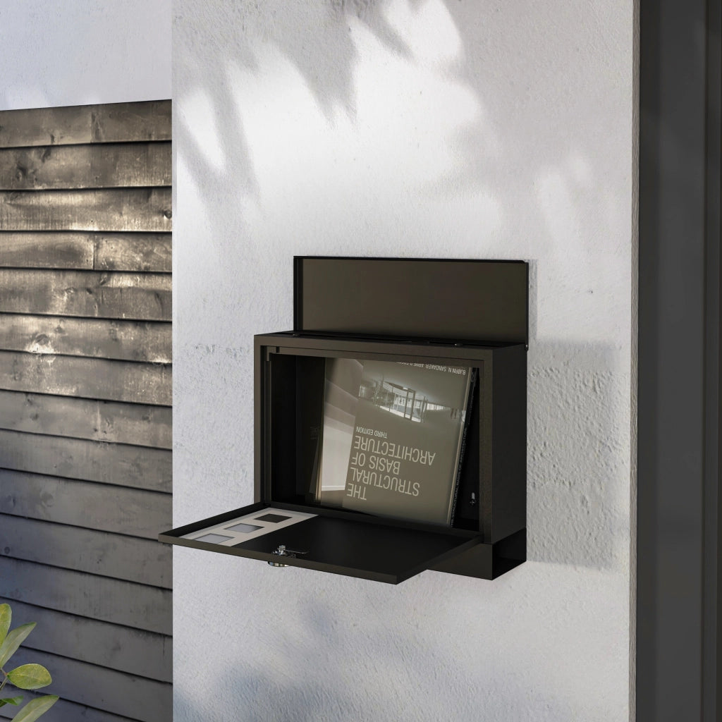 Cassetta della Posta Muro Moderna ¨C Zephmum ¨C Metallo Grigio 36.5x11.5x29 cm