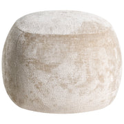 Pouf rotondo in ciniglia beige Pouf imbottito in stile glamour Mobili per soggiorno