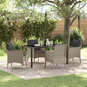 Set di Pranzo da Giardino vitaXL con Cuscini Grigio Chiaro Rattan PE