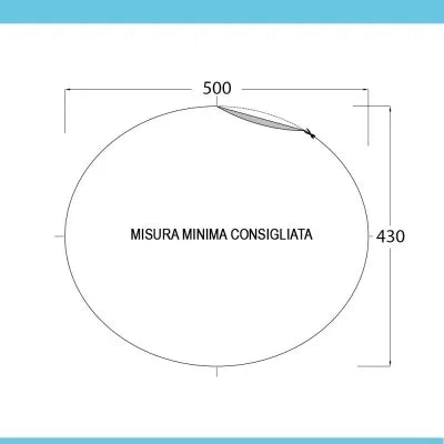 Lavabo da incasso soprapiano ovale 56x47,5 cm in ceramica lucida