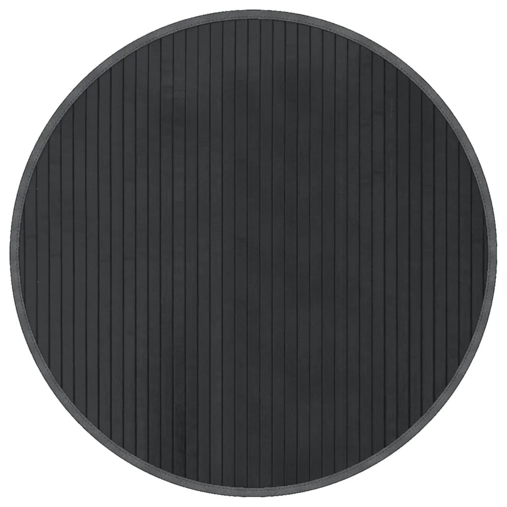 Tappeto Rotondo Grigio 60 cm in Bambù 376976