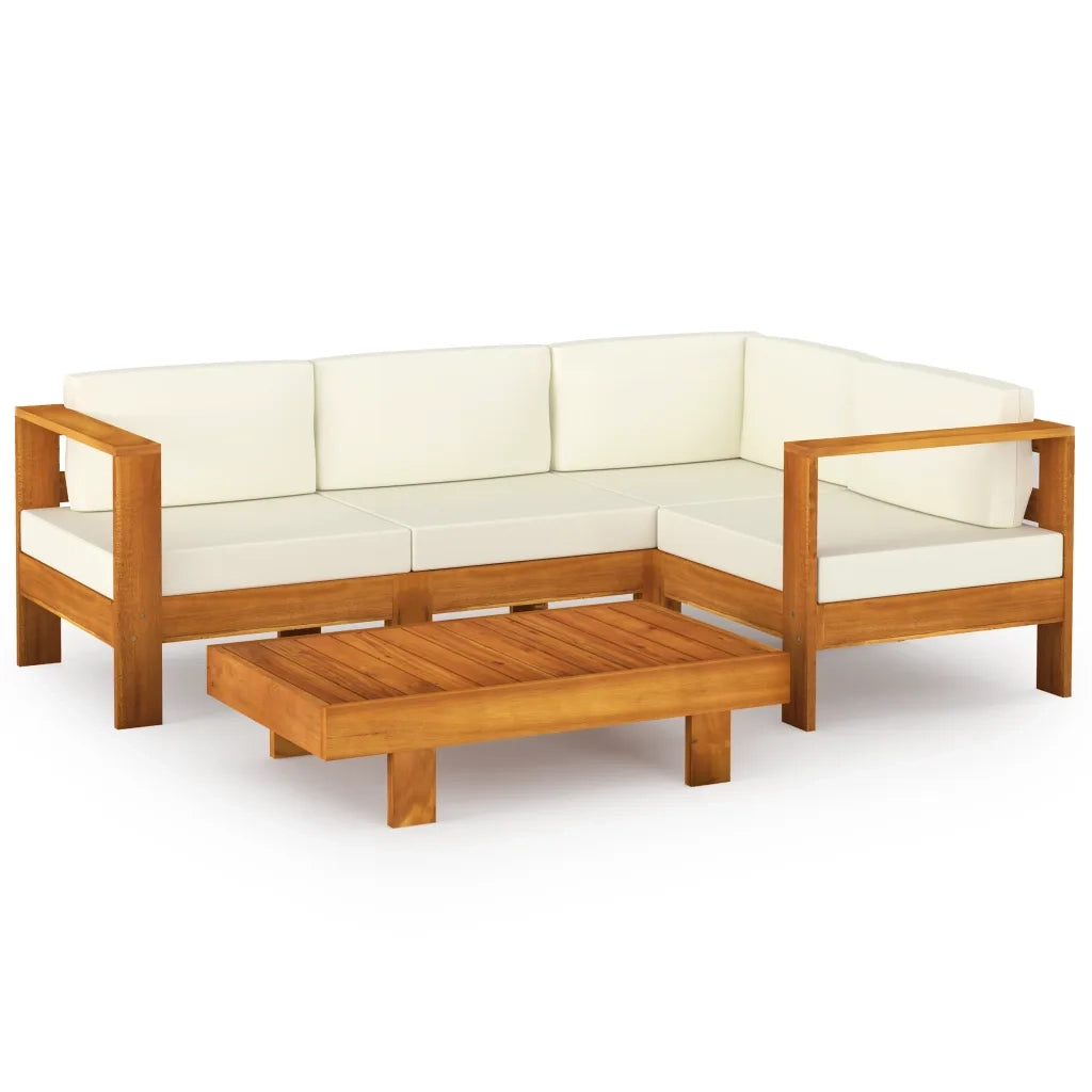 Set da Giardino 5 pz con Cuscini 100x60 cm Legno di Acacia 3057932