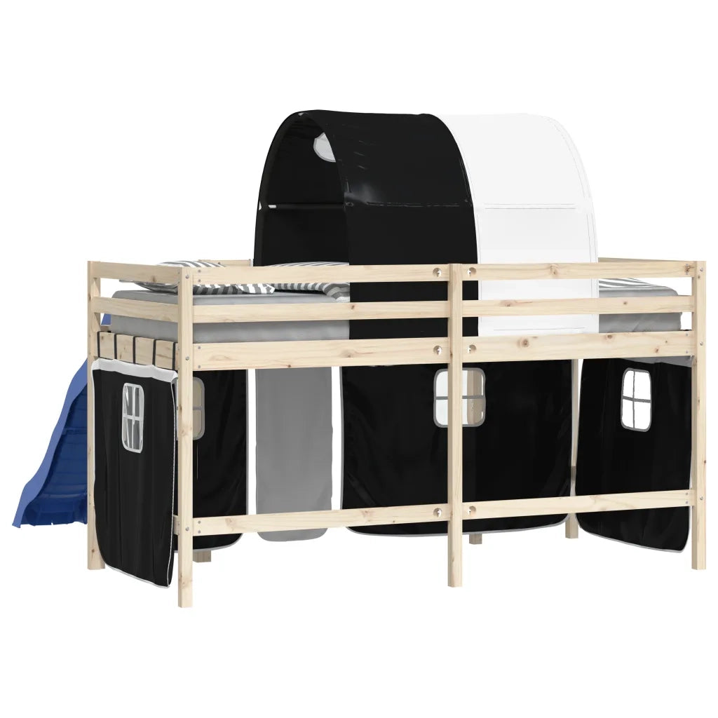 Tende per Letto a Soppalco con Tunnel Bianco e Nero Poliestere CFW5347492