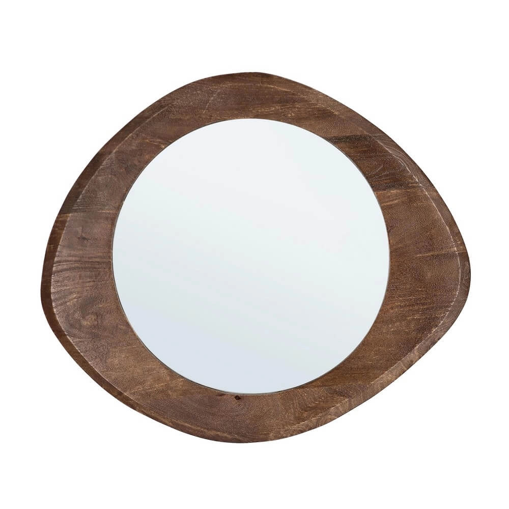 Specchio da Parete con Cornice in Legno di Mango Forma Organica - PAULINA