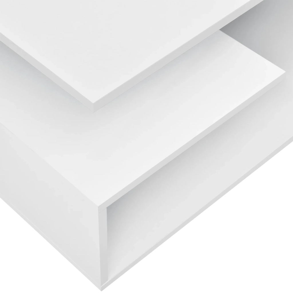 Tavolino da salotto con ripiano portaoggetti in MDF 90 cm bianco 03_0004155