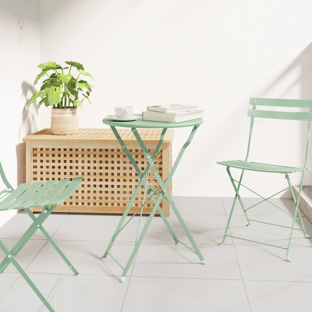 Tavolo da giardino pieghevole Verde chiaro Ã˜50x71 cm Acciaio