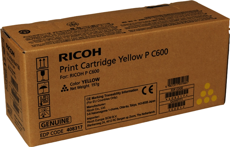Ricoh 408317 cartuccia toner 1 pz Originale Giallo