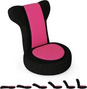 Sedia da Terra, Poltrona Relax con Schienale Regolabili a 14 Posizioni, Sedia da Pavimento Pieghevole, per Camera da Letto e Salotto (Rosa)