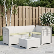 Divano da Giardino 4 Posti con Cuscini Aspetto Rattan PP Bianco 3443970