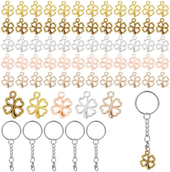Set di appesi per chiavi in acciaio resistente da 105 pezzi - 5 colori - 1,2 cm - per DIY accessori personalizzati