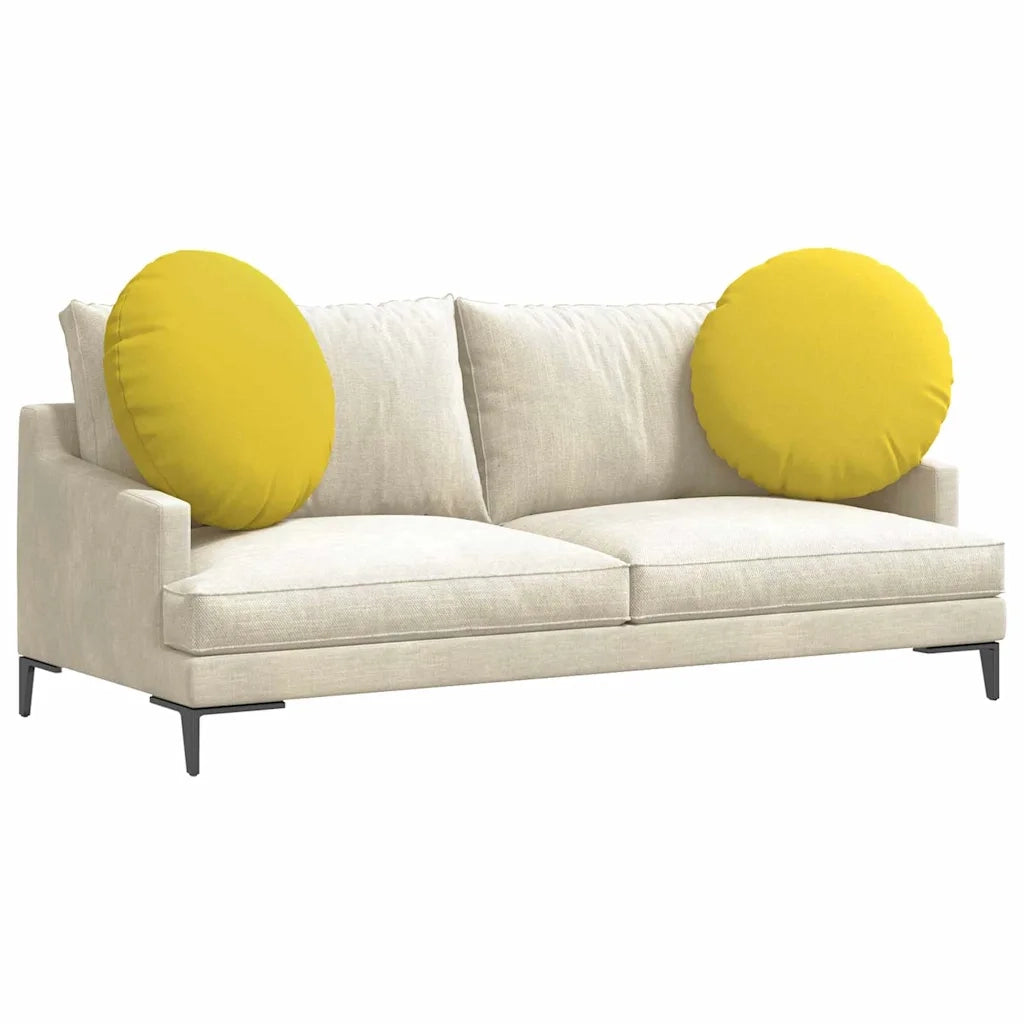 Cuscini per Seduta 2 pcs Giallo Chiaro Ø60 x 21 cm Tessuto
