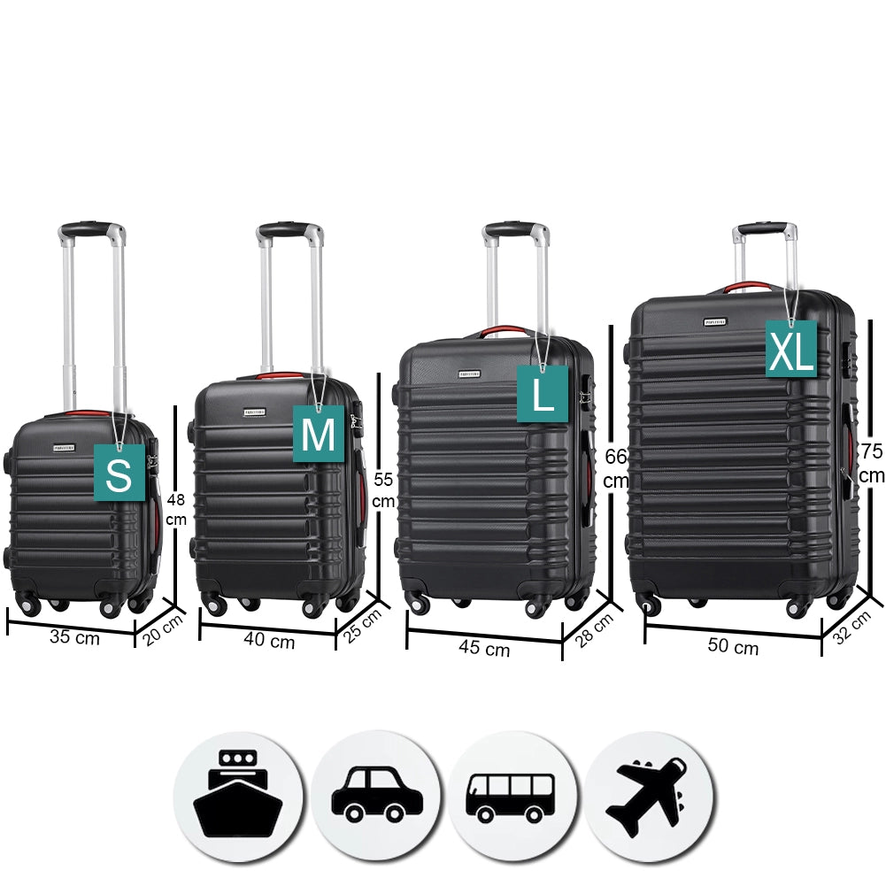 Set 4 Valigie Rigide Ruote Easy roll, Bagaglio mano e viaggio, Trolley Resistente