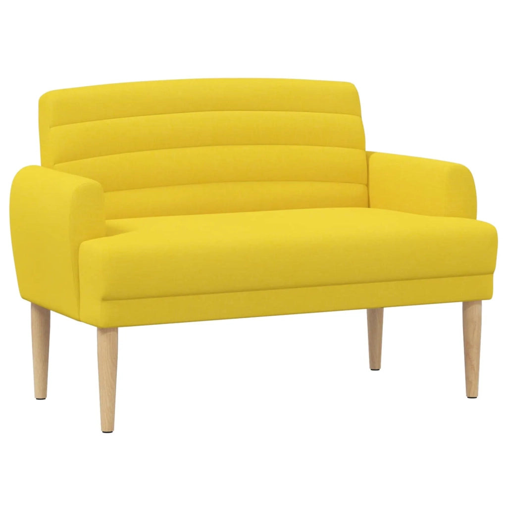 Loveseat con bottoni imbottiti Giallo Chiaro 116 x 67 x 80 cm 42041784
