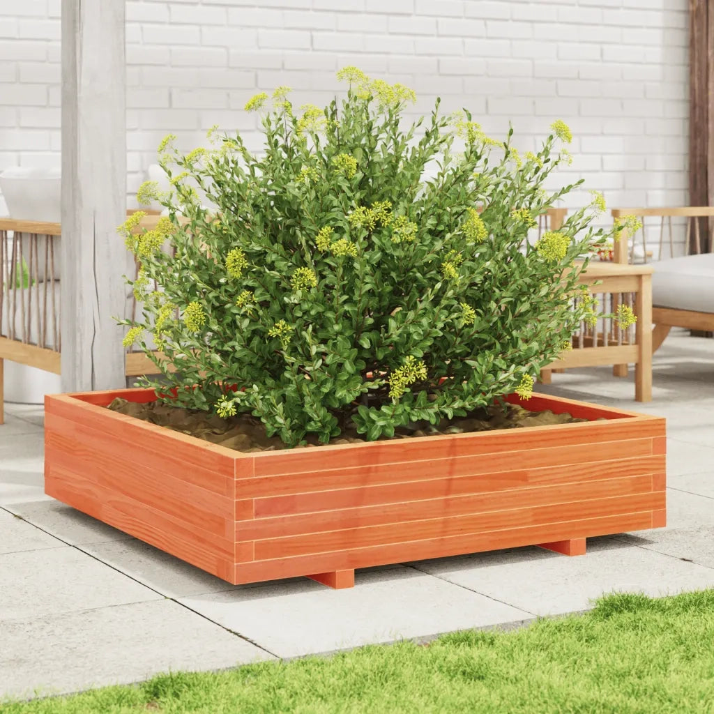 Fioriera | Cassetta per fiori | Vaso Giardino 100x100x26,5cm Legno Massello Pino