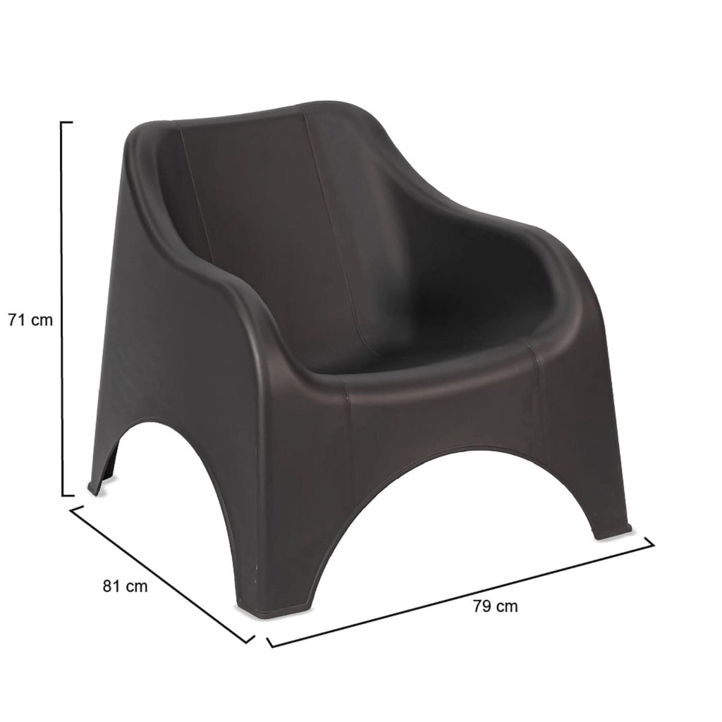 Agri, Poltrona da Esterno una Sedia Made in Italy, 81x79 cm Grigio Antracite