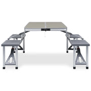 Tavolo Pieghevole da Campeggio con 4 Sedili Acciaio Alluminio CFW5765407