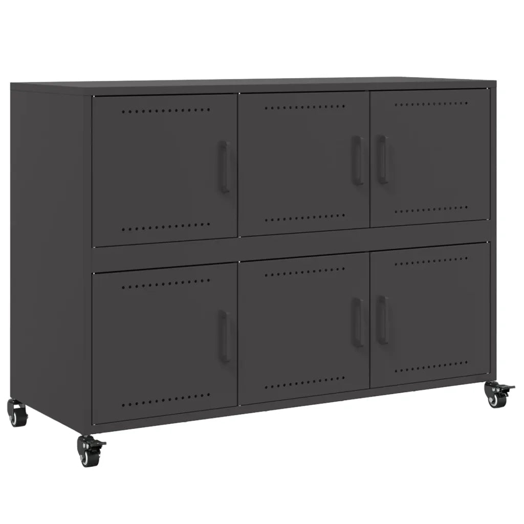 Credenza Nera 100,5x39x72 cm in Acciaio 846740