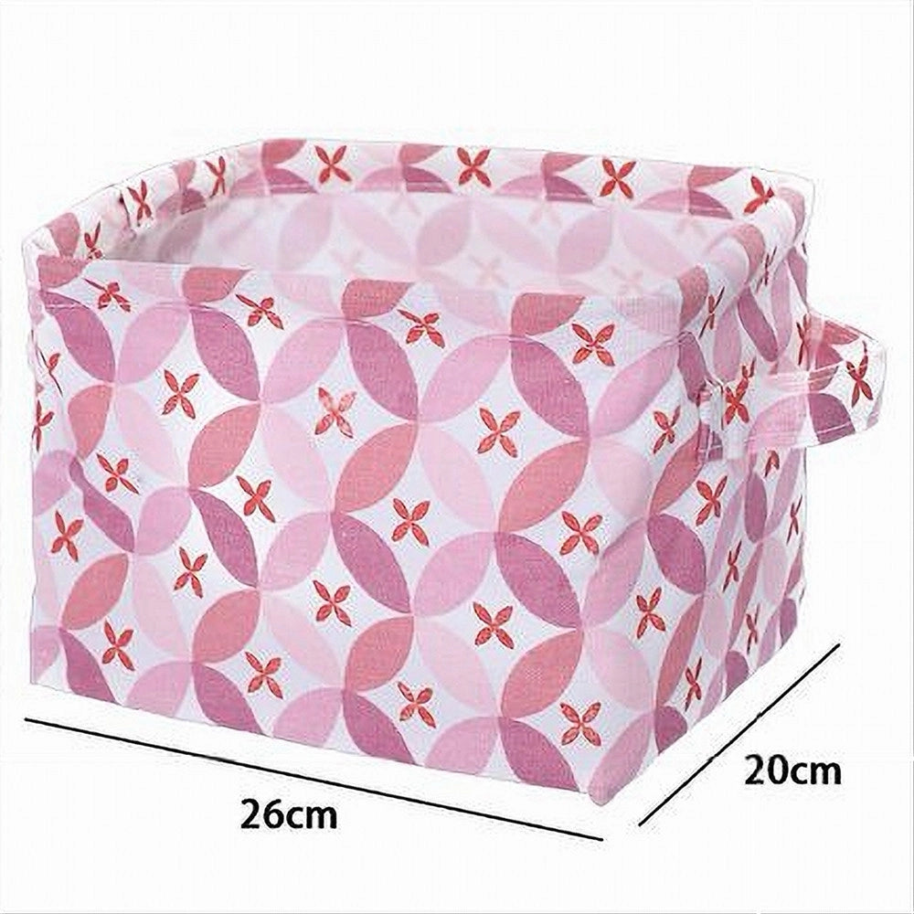 Trade Shop - Cesto Contenitore Portabiancheria Bucato Con Manici Tessuto Rosa 26x20x16cm 79203 -