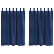 Tende Oscuranti | Tende Blackout 2 pz Blu Scuro 140 x 140 cm Velluto