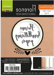 Papier per belettering a mano - bianco - ivore - marrone - nero - 216 g/m² - 60 pezzi - formato A5 - pittura a acqua - belettering a mano