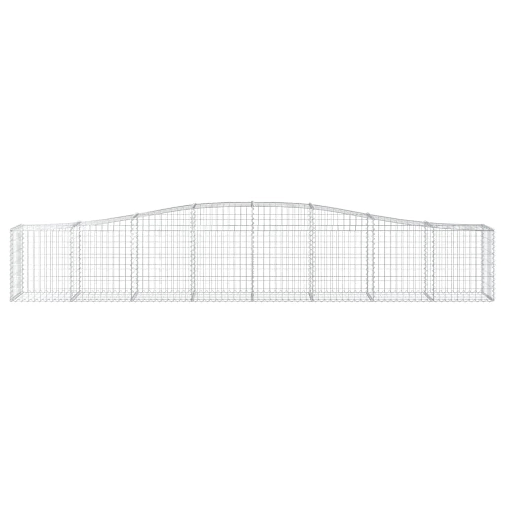Set di 2 gabbioni ad arco per recinzione gabbia o muro di contenimento 400 x 50 x 60/80 cm ferro zincato argento 02_0041416