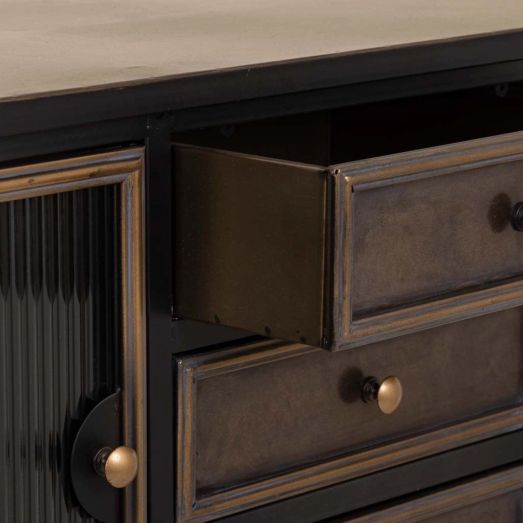 Credenza in metallo marrone 122x42x100h