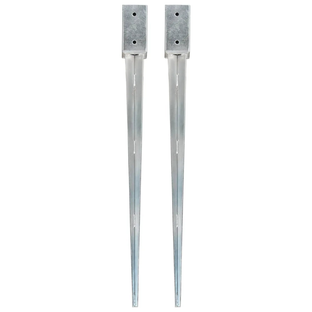 Picchetti di Terra 2 pz Argento 7x7x90 cm in Acciaio Zincato cod mxl 56386