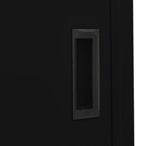 Armadio per Ufficio Anta Scorrevole Nero 90x40x180 cm Acciaio
