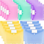 Documentenmap A4, 20 pezzi, chiusura con 11 clip e spazio per etichetta, impermeabile per l'organizzazione dei documenti (5 colori)