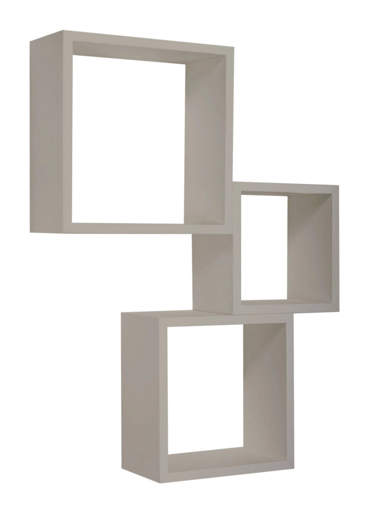 Set 3 Mensole da Parete Cubo in Fibra di Legno Incubo Marrone Talpa
