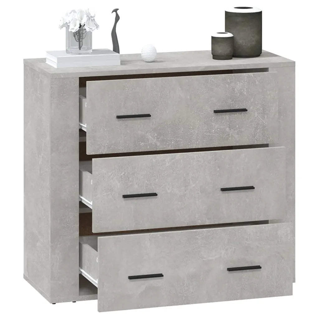 Credenza-Buffet-Armadio da cucina Grigio Cemento 80x33x70 cm in Legno Multistrato 106121
