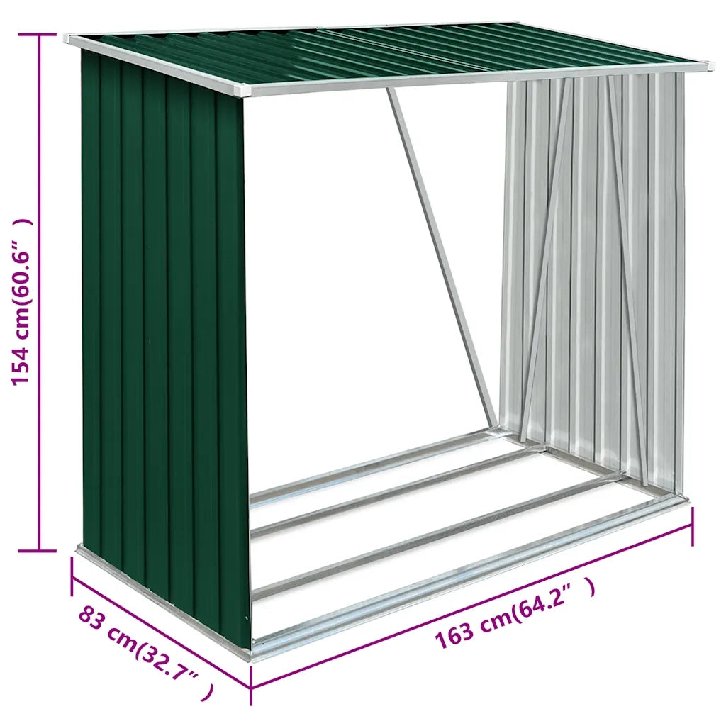 Capannone da Giardino in Acciaio Zincato 163x83x154 cm Verde 47089