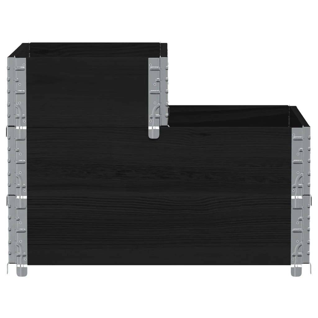 Aiuola rialzata/fioriera per piante fiori patio giardino 3 livelli 120 x 80 cm legno massello di pino nero 02_0039887