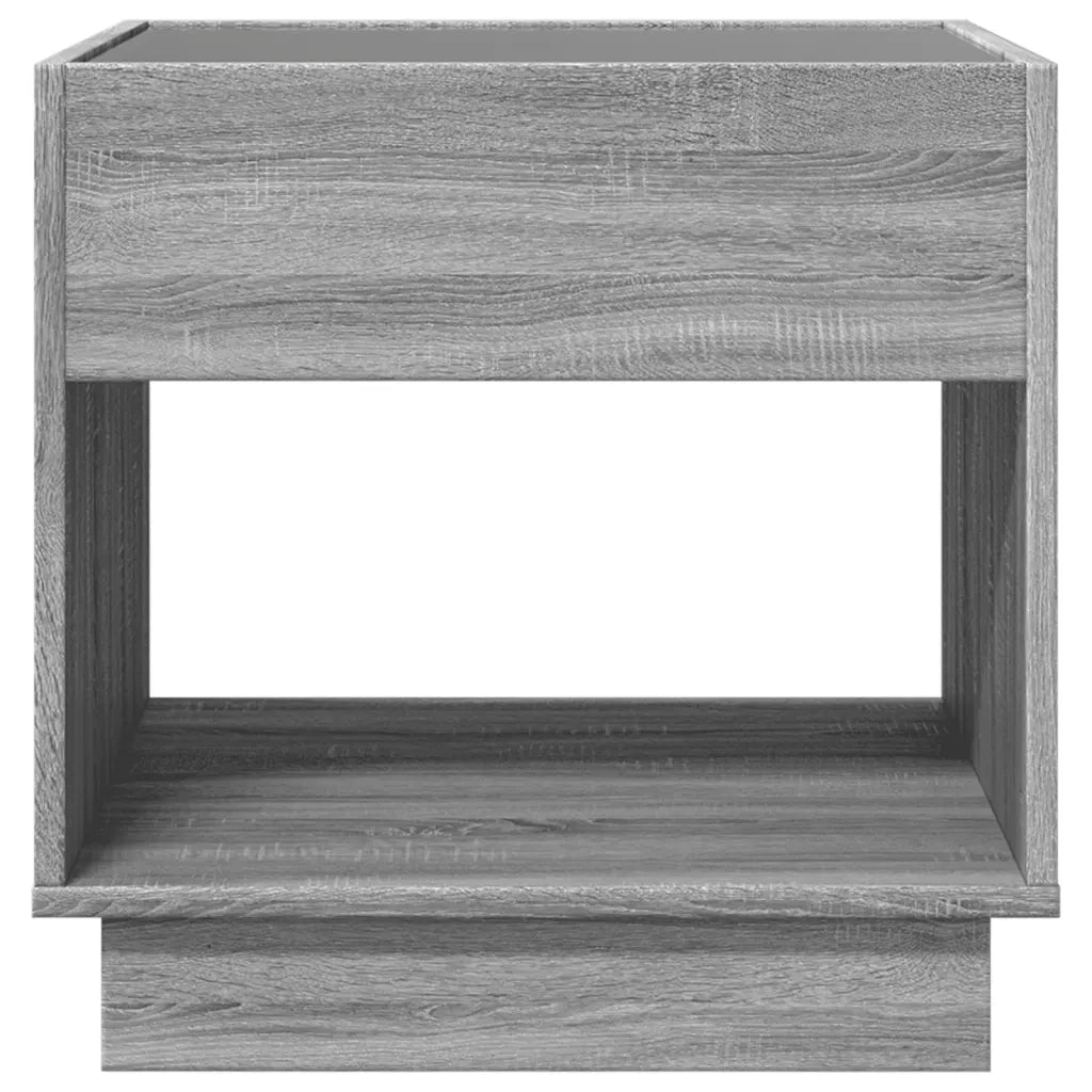 Tavolino da Salotto con LED Infinity Rovere Sonoma 50x50x50 cm