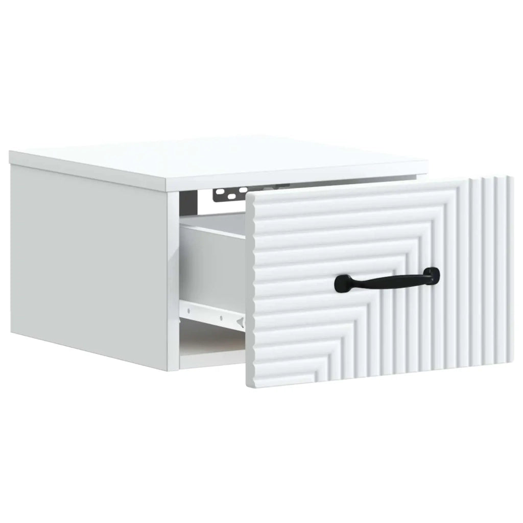 Set di 2 Comodini | Armadio da Notte | Mobiletto da notte a muro Bianco 34,5 x 33 x 20 cm