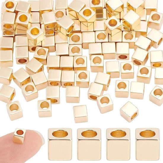 Collana per accessori 14K dorata - 100 pezzi - Sostegni metallici - Collane stivabili - Accessori per gioielli - Messing di alta qualità - Collane per gioielli