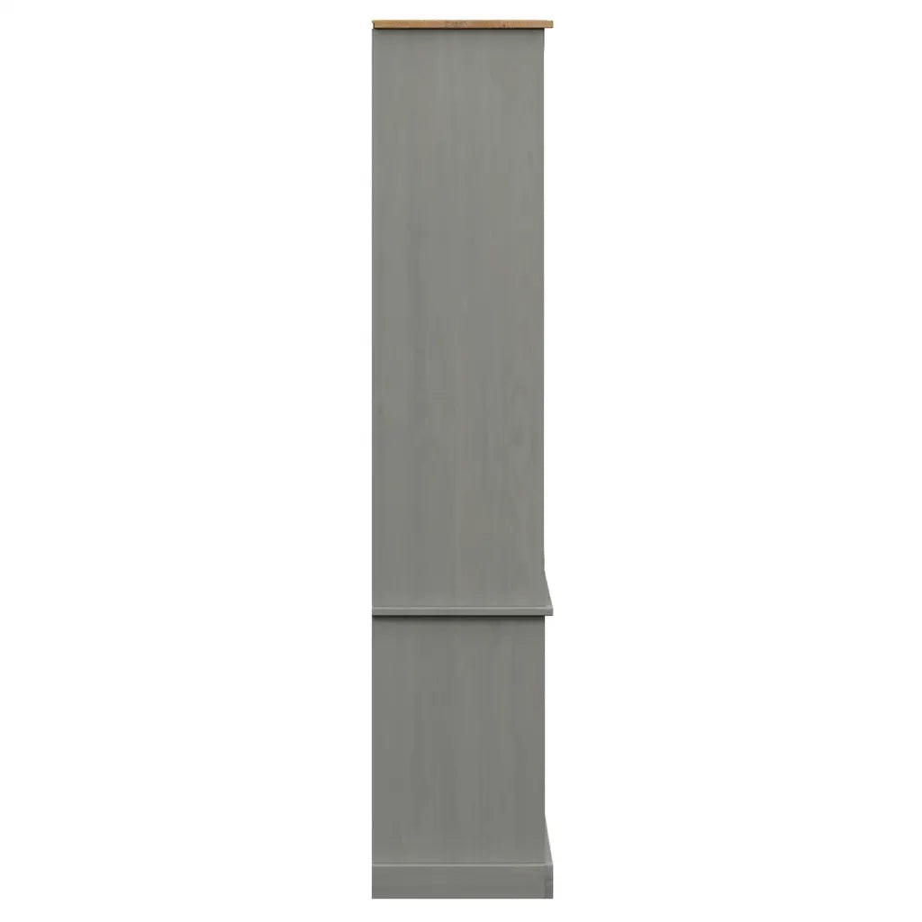 Vetrina VIGO 85x35x170 cm in Legno Massello di Pino Grigio 353195