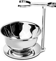 Scheer Set Deluxe con Stantuffa in Acciaio Inox e Set di Regali per Uomini con Boccia di Sapone per la Barba
