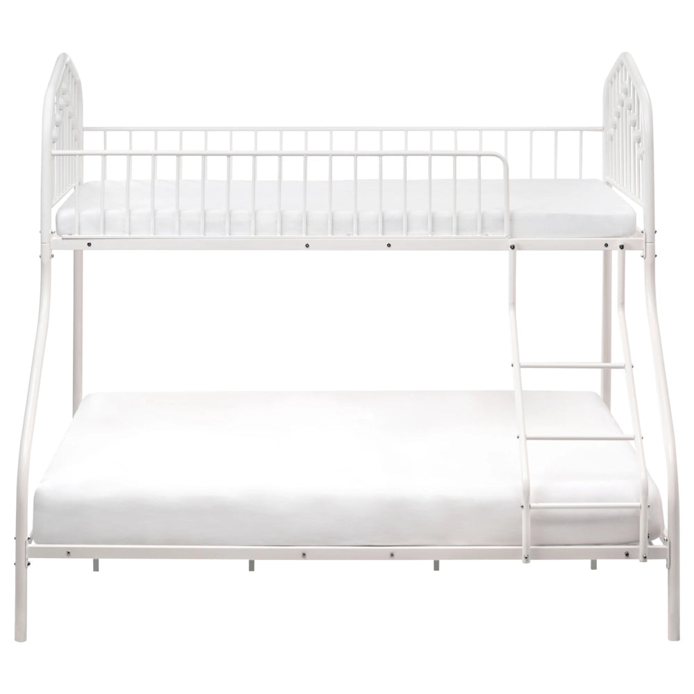 Letto a castello per bambini Camera dei bambini letto alto bianco struttura in ferro 90/140 x 200 cm