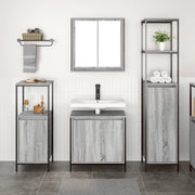 Set di Mobili da Bagno a 3 Pezzi in Legno Ingegnerizzato Grigio Sonoma