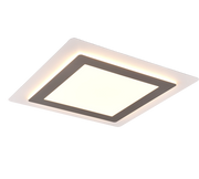 Plafoniera LED, metallo, nichel opaco, 45x4,2x45 cm, Morgan