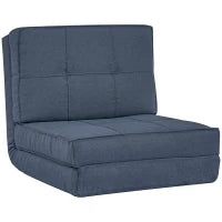 Poltrona da Pavimento Pieghevole, Sofà Lettino a 5 Posizioni, Poltrona Letto, Divano Singolo, 61 x 73 x 58 cm, Blu Scuro