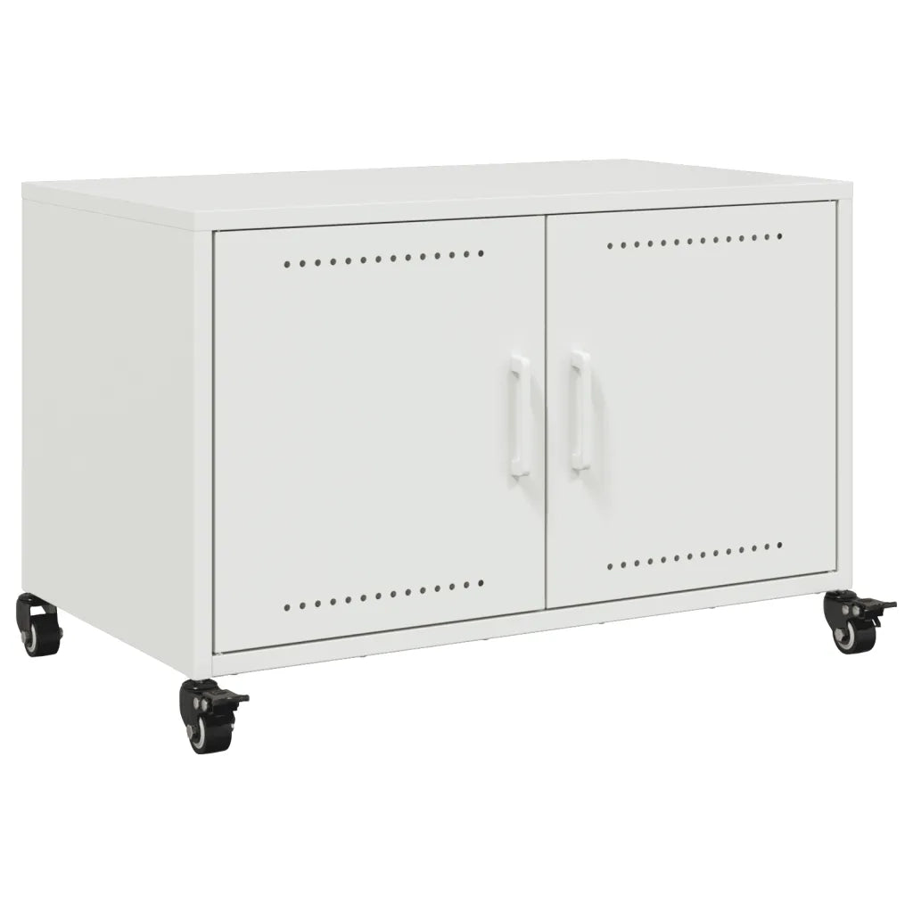 Mobile TV Bianco 68x39x43,5 cm in Acciaio Laminato a Freddo 846643
